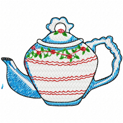 Teapots Embroidery Design 12 Teapots Embroidery Design 12